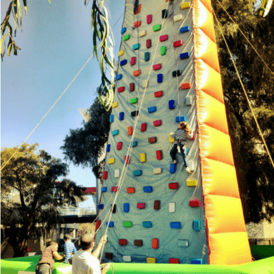 inflatable climbing wall - kids activities perth monsterball
