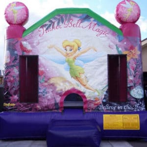pink tinkerbell bouncy castle